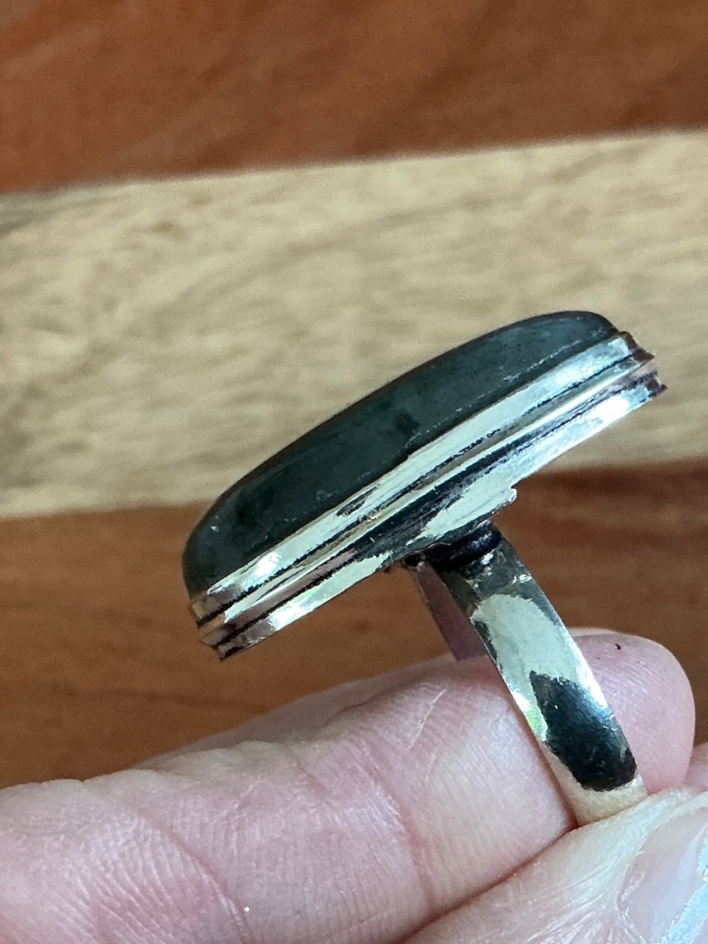 New Sterling Silver Blue Flash Labradorite Ring - Picture 6 of 14